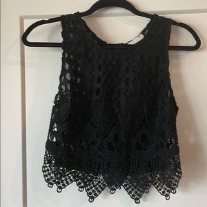 Lush (brand) Crop top with sheer underlay